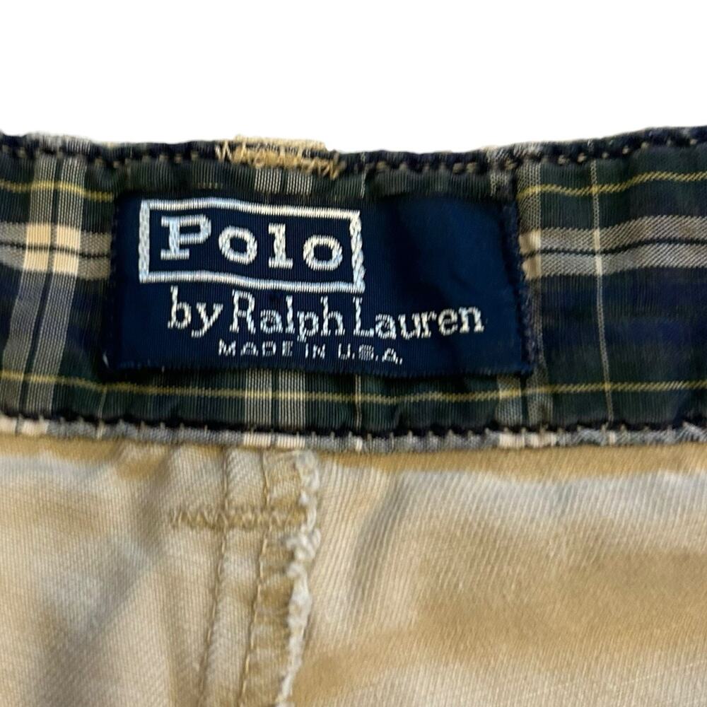 Vintage 90s Polo Ralph Lauren Chino Shorts Men’s 38 Beige Khaki Preppy Golf - Picture 3 of 16